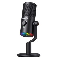 MAONO DM30 PROGRAMMABLE RGB USB GAIN CONTROL HEADPHONE MONITORING GAMING & STREAMING CONDENSER MICROPHONE - BLACK 