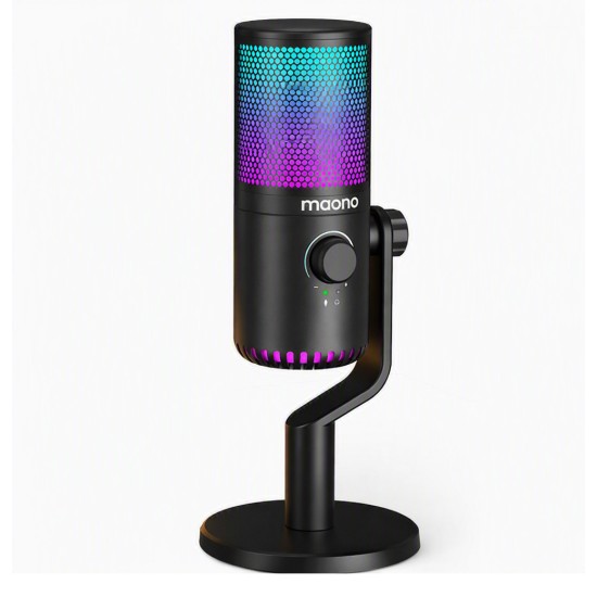 MAONO DM30 PROGRAMMABLE RGB USB GAIN CONTROL HEADPHONE MONITORING GAMING & STREAMING CONDENSER MICROPHONE - BLACK 