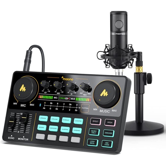 MAONO CASTER LITE AU-AM200 S1 PORTABLE PODCAST CONSOLE AND CONDENSER MICROPHONE SET