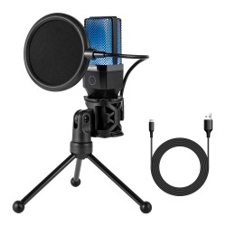 REDRAGON ADNE GM212 USB CARDIOID HIGH-QUALITY AUDIO VOLUME CONTROL COMPACT STAND LED INDICATOR STREAMING MIC - BLACK