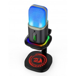 REDRAGON ECHOWAVE GM305 CARDIOID OMNIDIRECTIONAL 192KHZ RGB LIGHTING TOUCH VOLUME MUTE BUTTON BUILT-IN SOUND CARD PLUG AND PLAY COMPATIBLE WITH PC MAC AND ANDROID USB-C MICROPHONE - BLACK