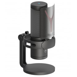 REDRAGON FENRIS GM301 RGB LIGHTING ANTI-VIBRATION CARDIOID MONITORING MUTE TOUCH STREAMING MICROPHONE - BLACK