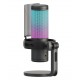 REDRAGON FENRIS GM301 RGB LIGHTING ANTI-VIBRATION CARDIOID MONITORING MUTE TOUCH STREAMING MICROPHONE - BLACK