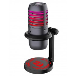 REDRAGON NEBULA GM211 CARDIOID 14MM CONDENSER USB-C SOUND CARD 96KHZ RGB MONITORING JACK TOUCH MUTE GAMING MICROPHONE – BLACK