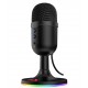 REDRAGON PULSAR GM303 OMNIDIRECTIONAL RGB LIGHTING NOISE REDUCTION MUTE BUTTON MONITORING JACK PLUG AND PLAY COMPACT DESIGN USB MICROPHONE - BLACK