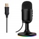 REDRAGON PULSAR GM303 OMNIDIRECTIONAL RGB LIGHTING NOISE REDUCTION MUTE BUTTON MONITORING JACK PLUG AND PLAY COMPACT DESIGN USB MICROPHONE - BLACK