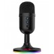 REDRAGON PULSAR GM303 OMNIDIRECTIONAL RGB LIGHTING NOISE REDUCTION MUTE BUTTON MONITORING JACK PLUG AND PLAY COMPACT DESIGN USB MICROPHONE - BLACK