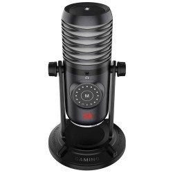 REDRAGON STELLARIS GM306 USB FULL METAL BODY CARDIOID PICKUP WITH RGB LIGHTING VOLUME CONTROL MUTE SHOCK MOUNT AND TRIPOD STAND RGB GAMING MICROPHONE - BLACK