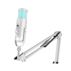 SADES OTUS SW-MC04 PRECISE CARDIOID PICKUP PATTERN INSTANT NOISE REDUCTION ONE PRESS MUTE WITH BOOM ARM GAMING MICROPHONE – WHITE 