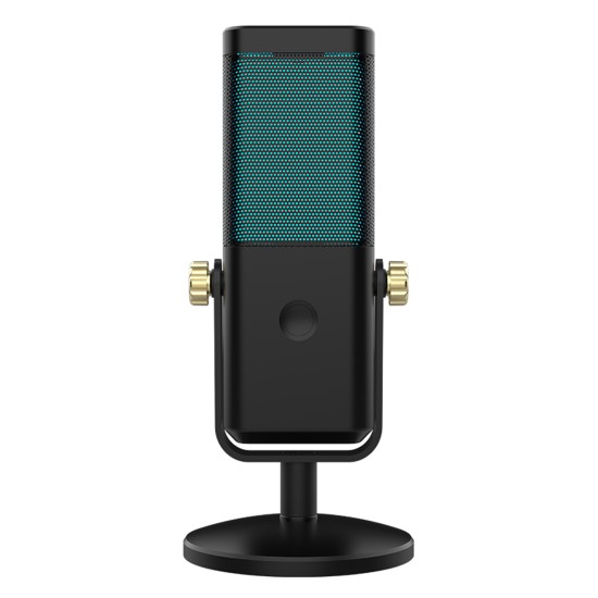 SADES NIGHT OWL RGB CARDIOID POLAR PATTERN DUAL FUNCTION SMART CONTROLS BOOM ARM USB CONDENSER GAMING MICROPHONE - BLACK