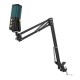 SADES NIGHT OWL RGB CARDIOID POLAR PATTERN DUAL FUNCTION SMART CONTROLS BOOM ARM USB CONDENSER GAMING MICROPHONE - BLACK