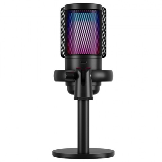 SADES TYTO SA-HC02Q27B CARDIOID POLAR PATTERN DETACHABLE POP FILTER SIMPLE MIC CONTROL GAIN CONTROL ADJUSTMENTS WIRED WITH BOOM ARM GAMING MICROPHONE - BLACK