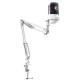 SADES TYTO SA-HC02Q27W CARDIOID POLAR PATTERN DETACHABLE POP FILTER SIMPLE MIC CONTROL GAIN CONTROL ADJUSTMENTS WIRED WITH BOOM ARM GAMING MICROPHONE - WHITE