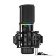 STREAMPLIFY MIC ARM WITH FLEXIBLE MOUNTING ARM, CARDIOID PATTERN, DUAL PLAYBACK MODES & SHOCK MOUNT RGB GAMING & STREAMING MICROPHONE - BLACK