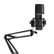 STREAMPLIFY MIC ARM WITH FLEXIBLE MOUNTING ARM, CARDIOID PATTERN, DUAL PLAYBACK MODES & SHOCK MOUNT RGB GAMING & STREAMING MICROPHONE - BLACK