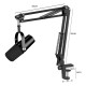 TWISTED MINDS APEX SERIES 180 DEGREE LIGHTWEIGHT BOOM ARM SUPPORT UP TO 1KG ADJUSTABLE DUAL ARM MICROPHONE - BLACK