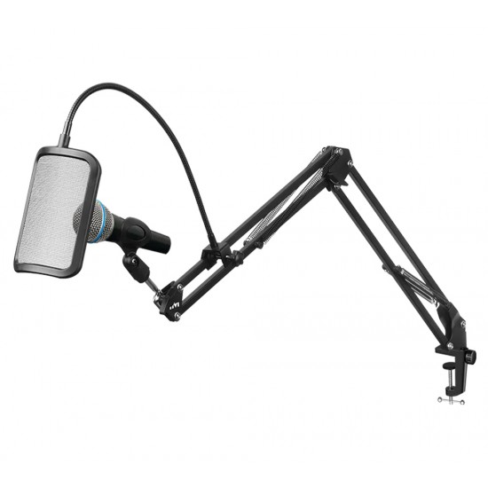 TWISTED MINDS APEX SERIES 180 DEGREE LIGHTWEIGHT BOOM ARM SUPPORT UP TO 1KG ADJUSTABLE DUAL ARM MICROPHONE - BLACK