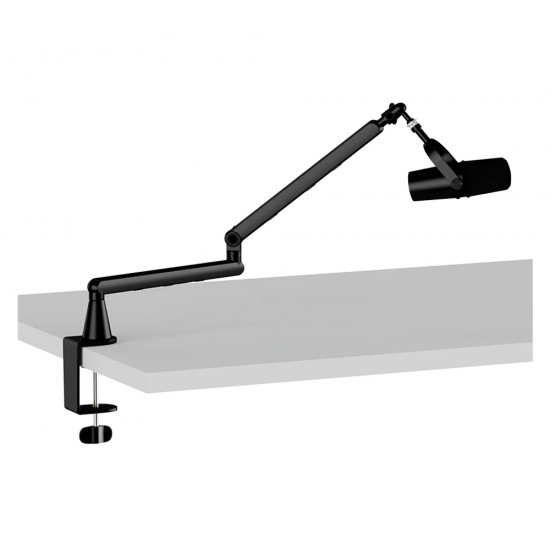 TWISTED MINDS FLEX SERIES STANDARD POLE 360 DEGREE ROTATION BOOM ARM WITH 6 CABLE CLAMPS UP TO 2KG DUAL ARM MICROPHONE - BLACK
