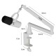 TWISTED MINDS NEO I SERIES STANDARD POLE 360 DEGREE ROTATION BOOM ARM WITH 6 CABLE CLAMPS UP TO 2KG DUAL ARM MICROPHONE - WHITE