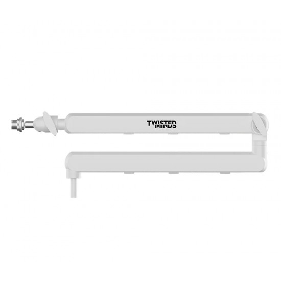TWISTED MINDS NEO I SERIES STANDARD POLE 360 DEGREE ROTATION BOOM ARM WITH 6 CABLE CLAMPS UP TO 2KG DUAL ARM MICROPHONE - WHITE