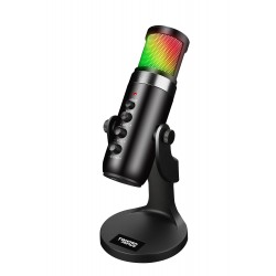 TWISTED MINDS W108 RGB WITH MUTE BUTTON AND LIGHTING ADJUSTMENT GAMING MICROPHONE WITH STAND - BLACK