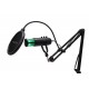 TWISTED MINDS W108 RGB WITH MUTE BUTTON AND LIGHTING ADJUSTMENT GAMING MICROPHONE WITH STAND - BLACK