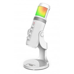 TWISTED MINDS W108 RGB WITH MUTE BUTTON AND LIGHTING ADJUSTMENT GAMING MICROPHONE WITH STAND - WHITE