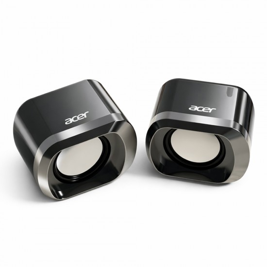 ACER OSK263 MULTIMEDIA DUAL 52MM DRIVERS HIGH-FIDELITY COMPACT WIRED COMPUTER MINI SPEAKER – BLACK