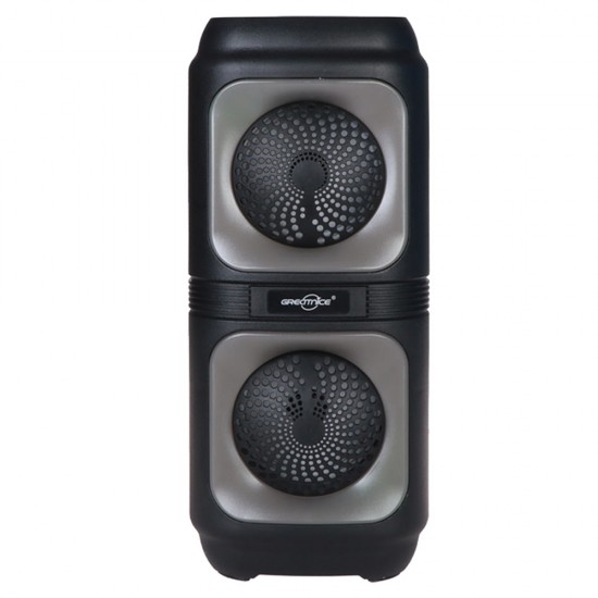 GREATNICE GTS-2133 12W DUAL 4-INCH DRIVERS RGB LIGHTING WITH MIC PORTABLE WIRELESS BLUETOOTH SPEAKER – BLACK