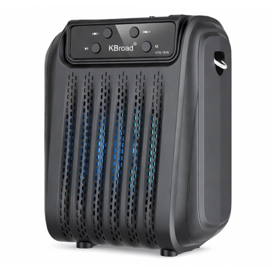 KBROAD KTS-1916 4-INCH WOOFER TWS FM USB PORTABLE WIRELESS DJ PARTY SPEAKER - BLACK