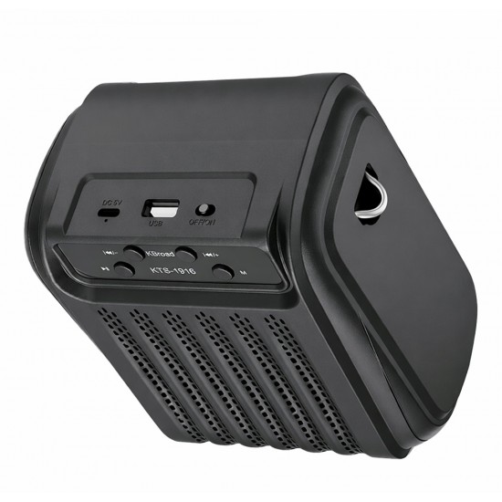 KBROAD KTS-1916 4-INCH WOOFER TWS FM USB PORTABLE WIRELESS DJ PARTY SPEAKER - BLACK