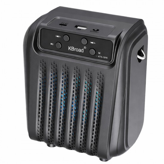KBROAD KTS-1916 4-INCH WOOFER TWS FM USB PORTABLE WIRELESS DJ PARTY SPEAKER - BLACK
