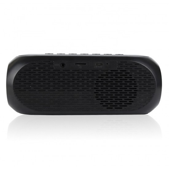 KISONLI LP-2S RGB ALARM CLOCK, MIRROR LCD DISPLAY & TF CARD SUPPORT MULTIFUNCTIONAL BLUETOOTH SPEAKER - BLACK