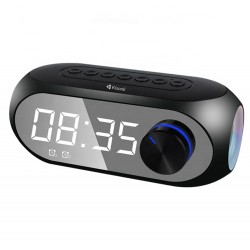 KISONLI LP-2S RGB ALARM CLOCK, MIRROR LCD DISPLAY & TF CARD SUPPORT MULTIFUNCTIONAL BLUETOOTH SPEAKER - BLACK