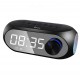 KISONLI LP-2S RGB ALARM CLOCK, MIRROR LCD DISPLAY & TF CARD SUPPORT MULTIFUNCTIONAL BLUETOOTH SPEAKER - BLACK