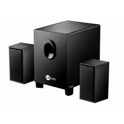 LENOVO LECOO RS30 2.1 CHANNEL SYSTEM ACTIVE SUBWOOFER SOUND 3.5MM AUDIO JACK AMPLIFICATION PC LAPTOP AC POWERED WIRED MULTIMEDIA SPEAKER - BLACK