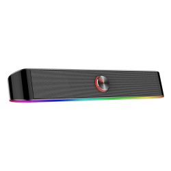 REDRAGON GS560 ADIEMUS 2.0 CHANNEL 4W DUAL DRIVER UNITS FULL AUDIO RANGE COMPACT RGB GAMING SOUNDBAR - BLACK