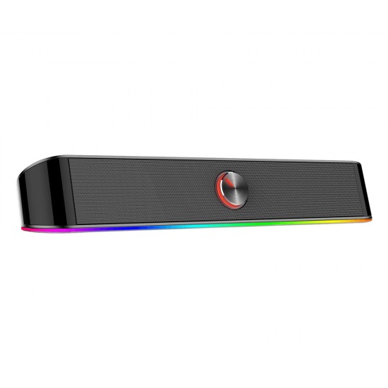 REDRAGON GS560 ADIEMUS 2.0 CHANNEL 4W DUAL DRIVER UNITS FULL AUDIO RANGE COMPACT RGB GAMING SOUNDBAR - BLACK