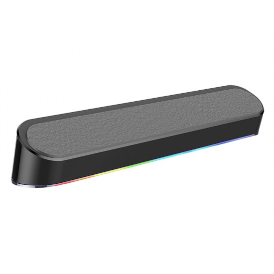 REDRAGON GS560 ADIEMUS 2.0 CHANNEL 4W DUAL DRIVER UNITS FULL AUDIO RANGE COMPACT RGB GAMING SOUNDBAR - BLACK