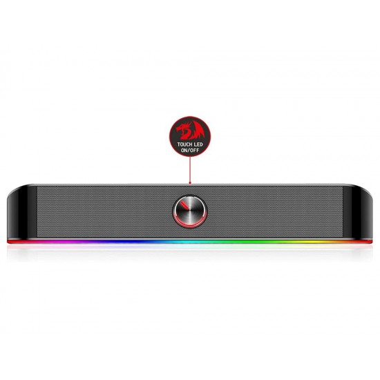 REDRAGON GS560 ADIEMUS 2.0 CHANNEL 4W DUAL DRIVER UNITS FULL AUDIO RANGE COMPACT RGB GAMING SOUNDBAR - BLACK