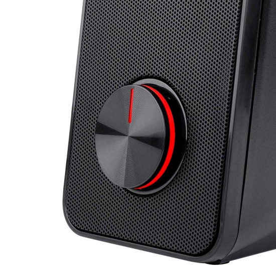 REDRAGON GS500 STENTOR 2.0 CHANNEL STEREO RED BACKLIGHT PC GAMING SPEAKER