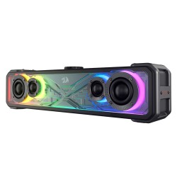 REDRAGON SURGE GS817 30W STEREO SPEAKERS BLUETOOTH 5.3 TOUCH CONTROL RGB LIGHTING 3 EQ MODES WIRED AND WIRELESS CONNECTIONS RGB DESKTOP GAMING SPEAKER - BLACK