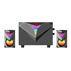 REDRAGON TOCCATA GS700 21 COMPACT SATELLITE AND SUBWOOFER INDIVIDUAL RGB BACKLIGHT CONTROL FULL RICH SOUND EASY INSTALLATION 35MM JACK PC GAMING SPEAKER - BLACK