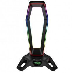 TWISTED MINDS SCORPION RGB WITH BUILT-IN SOUND CARD AND 3-PORT USB HUB GAMING HEADSET STAND - BLACK