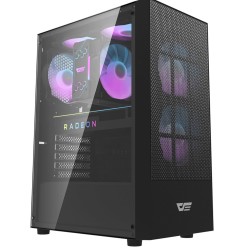 DARKFLASH A290 ATX WITH 3 ARGB 120MM FANS 160MM CPU COOLER SUPPORT 260MM GPU CLEARANCE  200MM PSU SPACE, DUAL DUST FILTERS AND STORAGE FOR 1X 3.5" + 1X 2.5" DRIVES COMPUTER CASE - BLACK