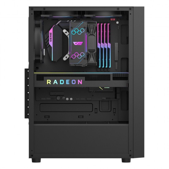 DARKFLASH A290 ATX WITH 3 ARGB 120MM FANS 160MM CPU COOLER SUPPORT 260MM GPU CLEARANCE  200MM PSU SPACE, DUAL DUST FILTERS AND STORAGE FOR 1X 3.5" + 1X 2.5" DRIVES COMPUTER CASE - BLACK