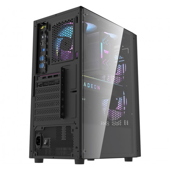 DARKFLASH A290 ATX WITH 3 ARGB 120MM FANS 160MM CPU COOLER SUPPORT 260MM GPU CLEARANCE  200MM PSU SPACE, DUAL DUST FILTERS AND STORAGE FOR 1X 3.5" + 1X 2.5" DRIVES COMPUTER CASE - BLACK