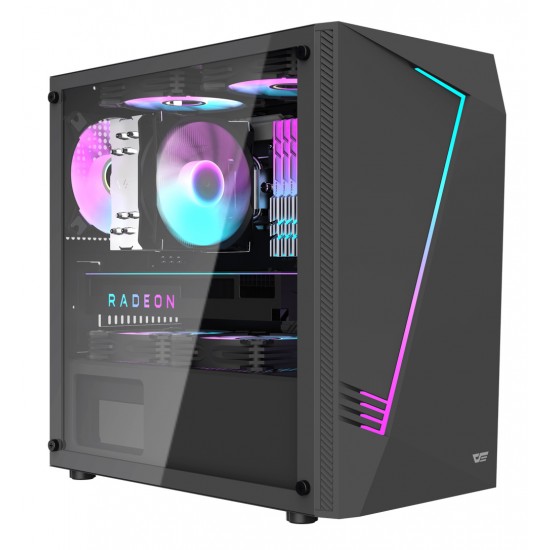 DARKFLASH AL390 MATX/ITX CASE EQUIPPED WITH USB 3.0 TEMPERED GLASS PANELS COMPUTER CABINET GAMING PC CASE - BLACK