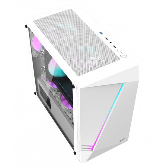 DARKFLASH AL390 MATX/ITX CASE EQUIPPED WITH USB 3.0 TEMPERED GLASS PANELS COMPUTER CABINET GAMING PC CASE - WHITE