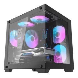 DARKFLASH D275M M-ATX PC WITH TEMPERED GLASS, 325MM GPU SUPPORT 240MM RADIATOR CAPACITY 155MM CPU 5 PCIE SLOTS MULTI-FAN CONFIGURATION, AND M-ATX/ITX MOTHERBOARD COMPATIBILITY COMPUTER CASE– BLACK